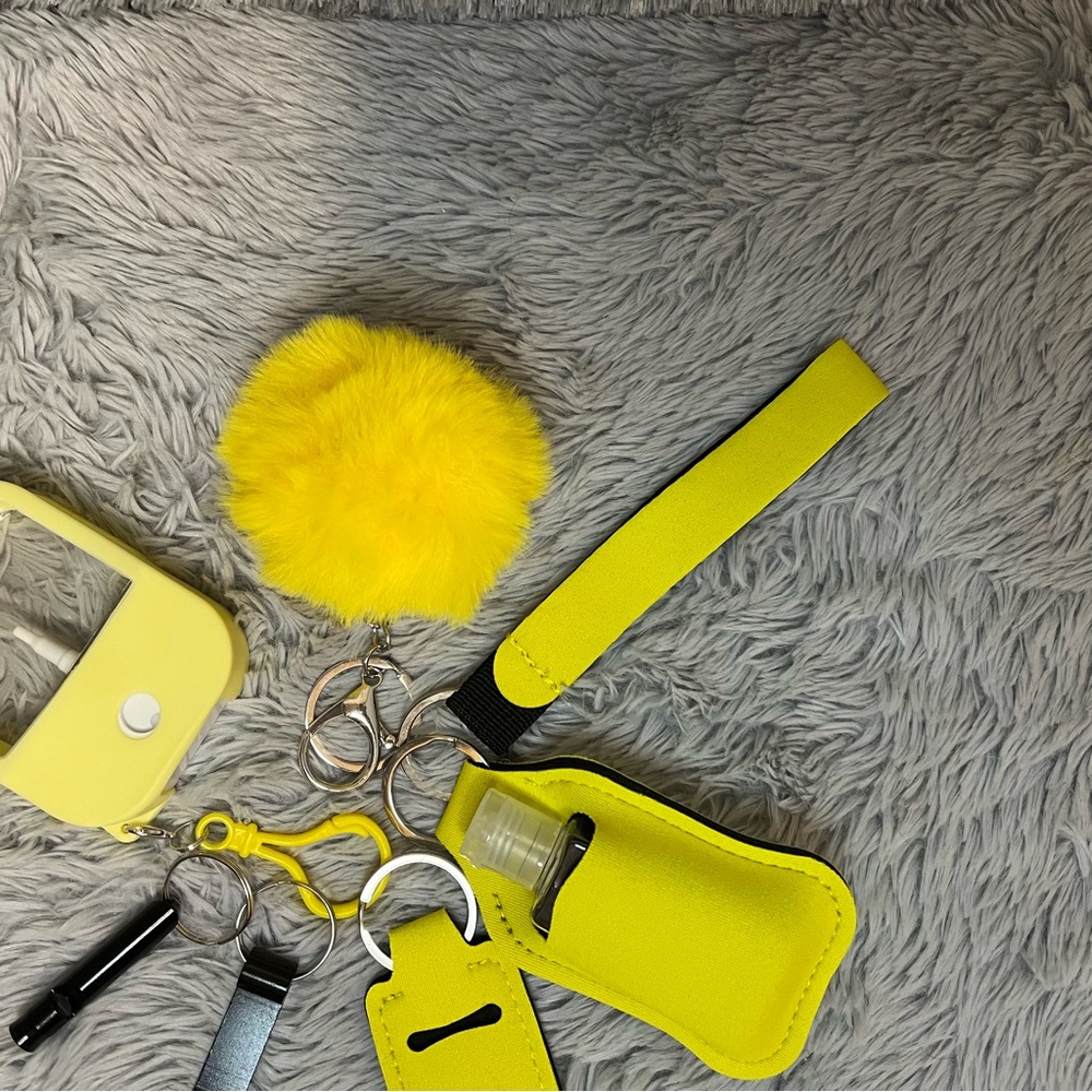 8pcs Yellow Safety Keychain Set - Picture 3 of 5